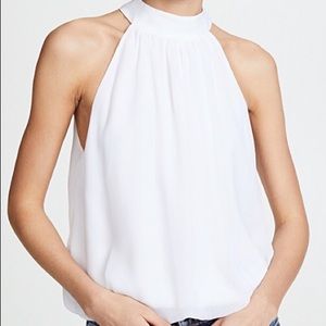 Alice & Olivia White Maris Gathered Halter Top
